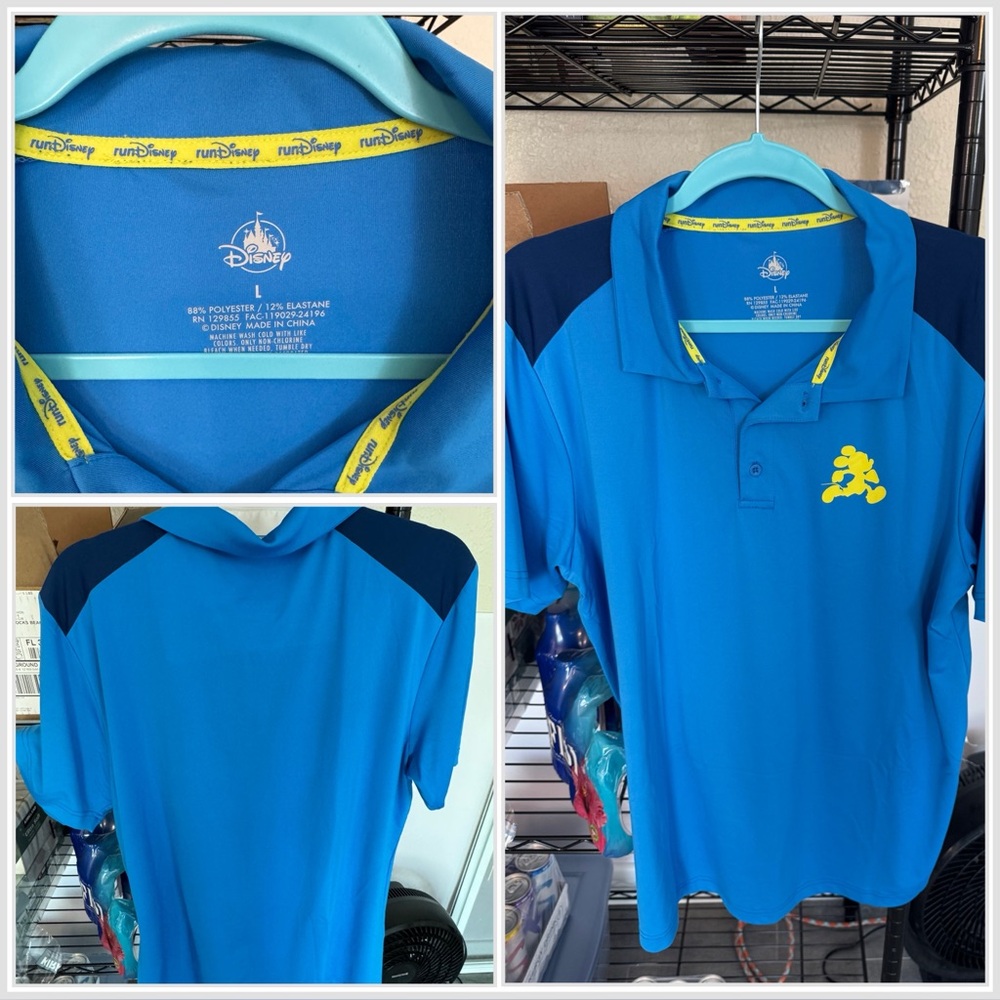 Large Men’s RunDisney Polo and Large Retro Shirt